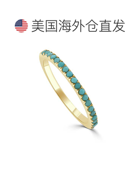 自营sabrina14K Yellow Gold Turquoise Half-Way Around Band -