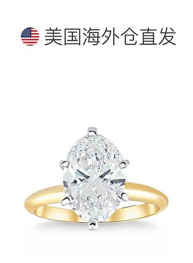 自营 pompeii33.13 克拉椭圆形认证钻石 14k 金单石订婚戒指实验