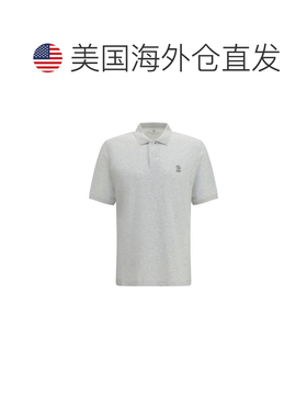 自营Brunello Cucinelli Cotton Polo Men's Shirt - gray 美国奥