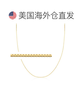 自营 Ross-Simons 0.8 毫米 14kt 黄金可调节盒形链项链 美国奥莱