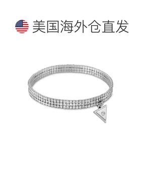 1h可退 【美国直邮】GUESS|金色 V 形标志吊饰水钻弹力手链新款