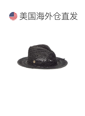 美国直邮自营Bruno Magli钩针Raffia Rancher帽子-黑色 美国奥莱