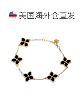 自营savvy cie jewels18K金纯银花朵手链-黑色 美国奥莱直发