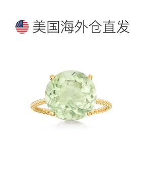 自营 14 克拉黄金 Ross-Simons Prasiolite Twist 绳索戒指 - 绿