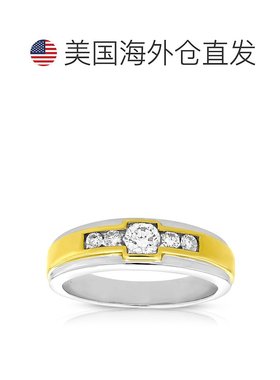 自营 vir jewels1/2 克拉男式 5 石钻石订婚戒指 14K 双色金圆形