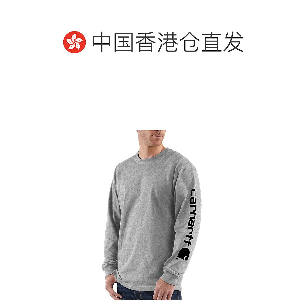 香港直邮潮奢 Carhartt 卡哈特 男士 标志Logo袖子长袖T恤 CHT004 - 图1