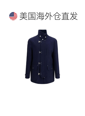 自营Brunello Cucinelli Cotton Full-Length Men's Jacket - blu