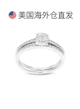 自营vir jewels1/4 克拉 54 颗圆形实验室培育钻石新娘套装 .925