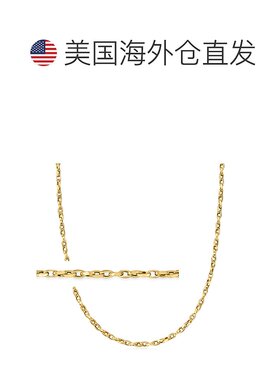 自营 Ross-Simons 意大利 3 毫米 14 节黄金加长电缆链项链 - 16