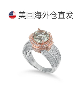 自营Suzy Levian 两色纯银圆形 5.01 cttw 绿色紫水晶戒指 - 绿色