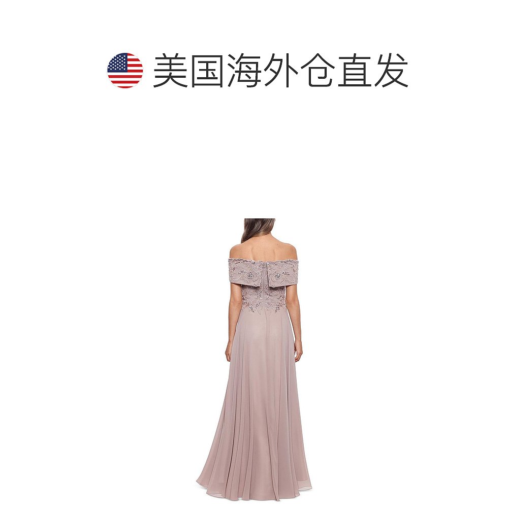 xscapePetites 女士 Drapey Maxi Evening Dress taupe 【美国奥 - 图1