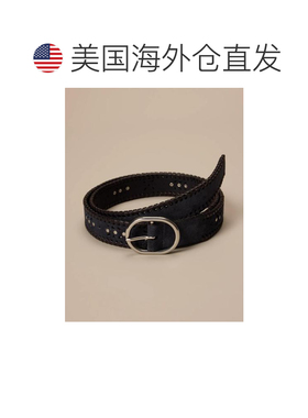 自营lucky brandLucky品牌麂皮系带和铆钉皮革腰带-漂洗 美国奥