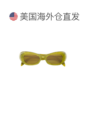 自营retrosuperfutureAcid Yellow Crystal Oval Sunglasses - br