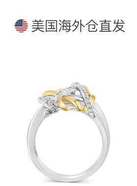 1h可退 【美国直邮】EFFY 系列|EFFY® 钻石对比交织十字戒指（1/4