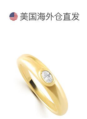 自营 pompeii3椭圆形钻石 14k 黄金可叠戴圆顶抛光戒圈镶边戒指