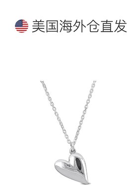自营 925 纯银 Mimi & Max 心形吊饰项链 - 16.5+1 英寸 - 白色