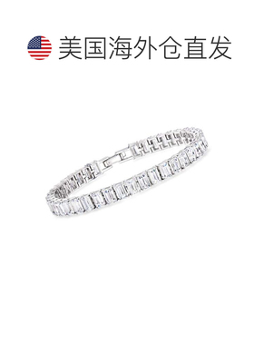 自营Ross-Simons Emerald-Cut CZ Tennis Bracelet in Sterling S