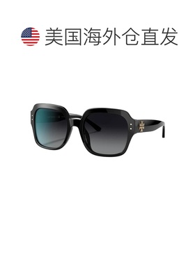 自营Tory Burch TY 7143U 1326T3 56mm女士方形太阳镜-黑色 美国