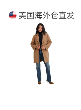 自营TAHARI Women's Relaxed Double-Faced Soft Wool Topper Coa