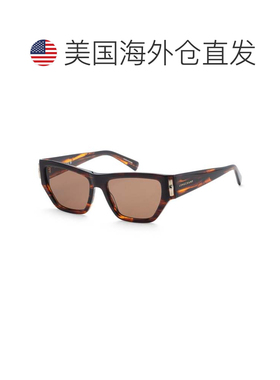 自营Longchamp Women's 54 mm Brown Sunglasses - striped brown