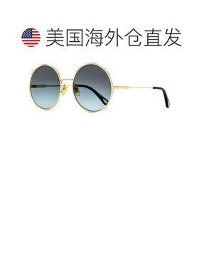 自营Chloe女士扇贝边太阳镜CH0184S 005金色/蓝色59mm-005 美国奥