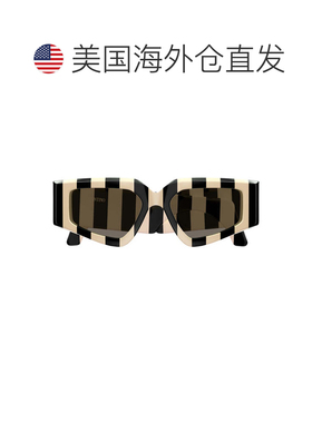 自营valentino象牙色V徽标醋酸纤维太阳镜-黑色 美国奥莱直发