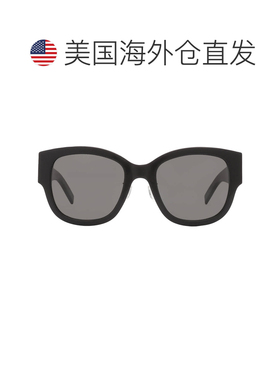 自营saint laurent圣罗兰灰色方形女士太阳镜SL M95/K 001 54-黑