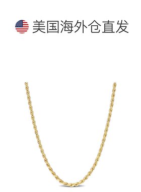 自营 Mimi & Max 2.2 毫米绳链项链，镀黄色纯银 - 18 英寸 - 黄