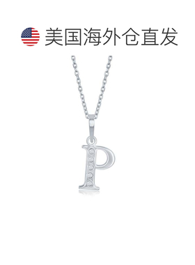 自营simona925 纯银 0.03cttw 钻石 \'H\' 初始吊坠带链 - p 美国