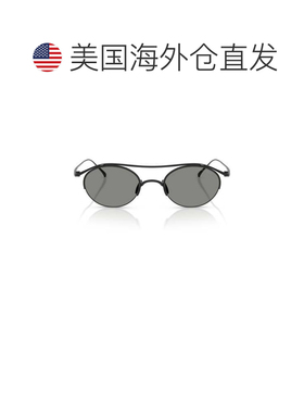 自营giorgio armani黑色0ar6172t钛双桥圆形太阳镜-灰色 美国奥莱