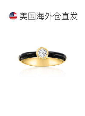 自营Ross-Simons Bezel-Set Lab-Grown Diamond Ring With Black
