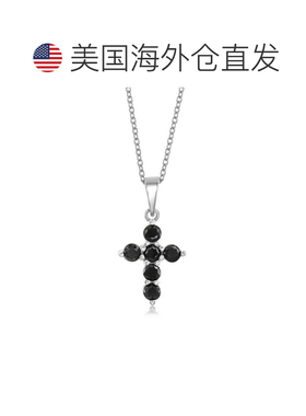 自营 simona纯银十字架项链 - 祖母绿 - 镀金 - 黑色 美国奥莱直