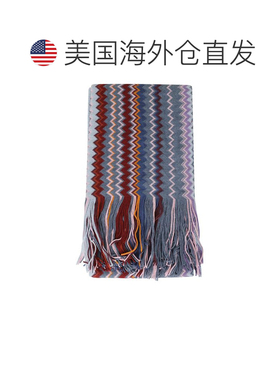 自营missoni多色羊毛混纺之字形围巾-灰色 美国奥莱直发