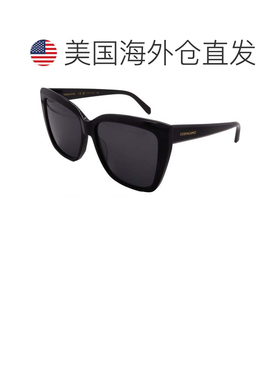 自营ferragamo法拉革太阳镜SF1102S-001-58-16-140非极化-黑色 美