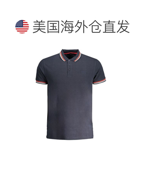 自营Cavalli Class Navy Cotton Men Polo Men's Shirt - blue 美