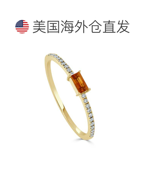 自营sabrina14K Yellow Gold Citrine & Diamond Band - yellow g