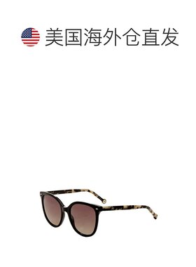 自营Carolina Herrera Women's Black Havana 55mm Sunglasses -
