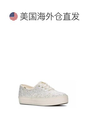 自营Keds Fashion Sneakers Women's Cream Glitter Low Top Plat