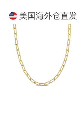 自营 Mimi & Max 3.5 毫米花式回形针链式项链，镀黄色纯银 - 18