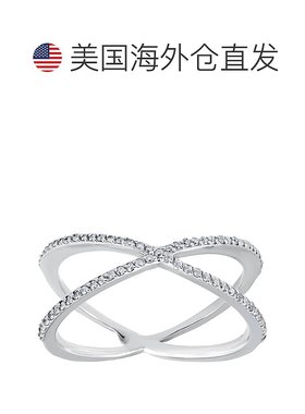 自营 pompeii31/5 克拉 10K 白金圆形钻石交叉鸡尾酒时尚宣言 X