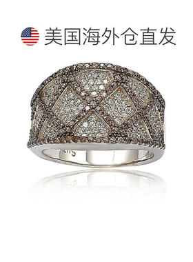 自营Suzy Levian Brown and White Cubic Zirconia Sterling Silv
