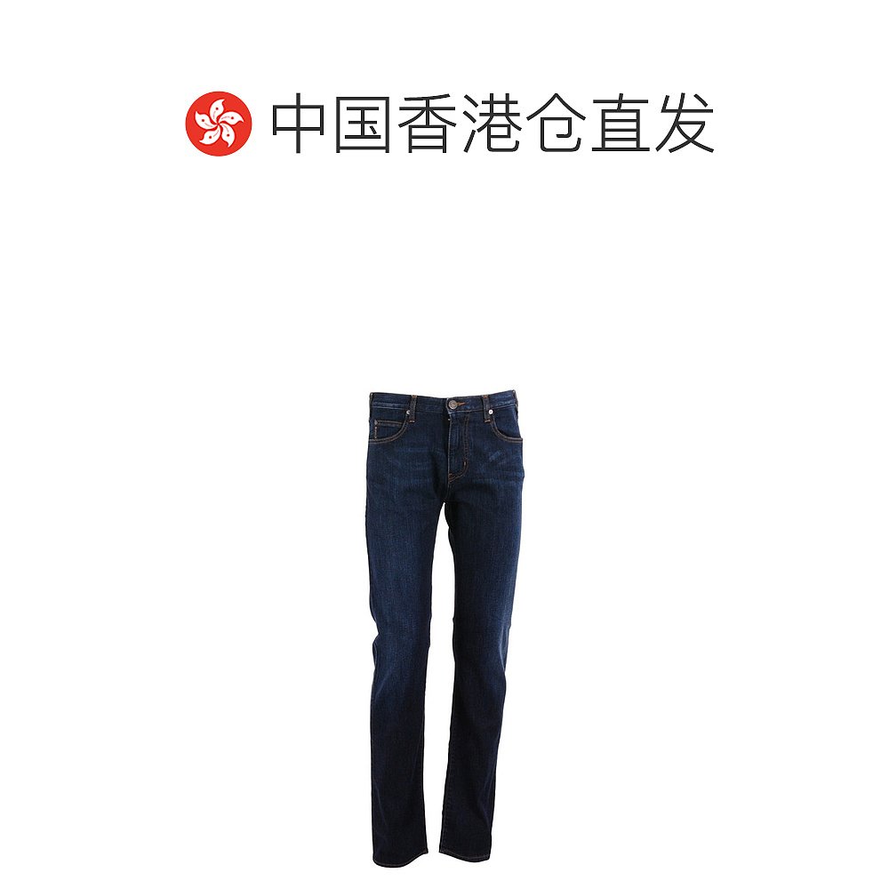 香港直邮ARMANI JEANS 男士深蓝色棉质牛仔裤 06J452S-15 - 图1