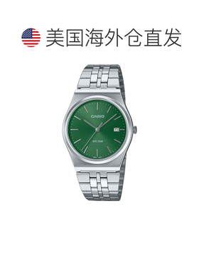 自营Casio Men’s Stainless Steel Watch with Green Dial - MTP
