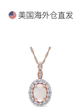 自营 mimi & max1 1/2 CT TGW 椭圆形蛋白石、白色托帕石和钻石口