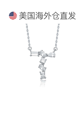自营geneviveSterling Silver White Gold Plated with Clear Cub