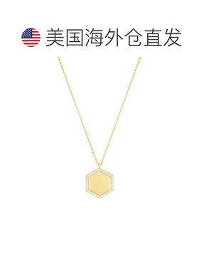 自营adornia14k Gold Plated Pave Hexagon Pendant Necklace - g