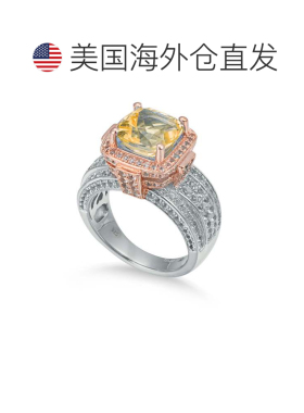 自营Suzy Levian 纯银靠垫 4.96 橙色黄水晶戒指 - 橙色 美国奥莱