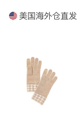 自营Bruno Magli Houndstooth Jacquard Cashmere Gloves - brow
