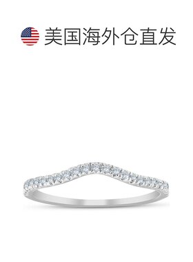 自营 pompeii31/4 克拉弧形钻石护卫增强型结婚戒指 10k 白金 - 1