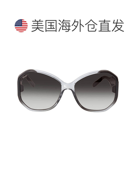自营Salvatore Ferragamo Grey Gradient Butterfly Ladies Sungl